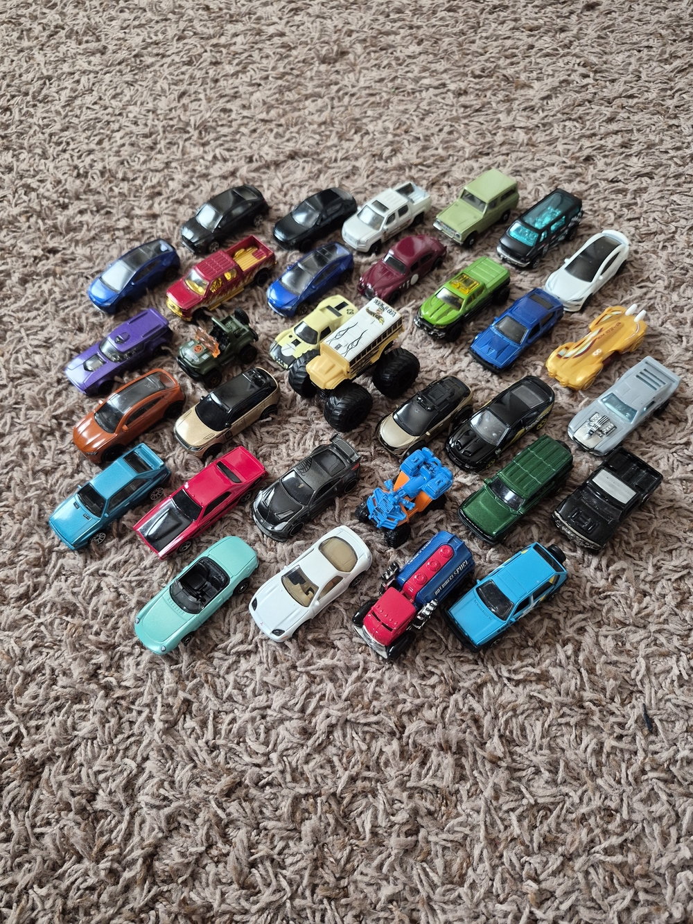 Lot of 32 Toy Cars & Trucks | Die-Cast Vehicles | Mixed Kids Car Collection🚗